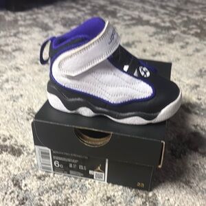 Jordan Black and Purple Air 13 Sneakers